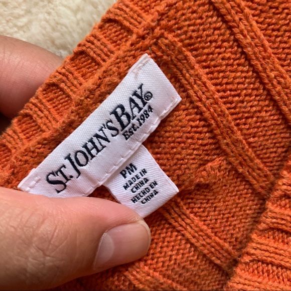 St. John's Bay Orange Knitted Sweater for Women - Picture 3 of 4